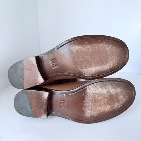 EUC WORN ONCE Frye Women's Melissa Button Riding Boots in Cognac Brown Size 6 - Picture 14 of 15